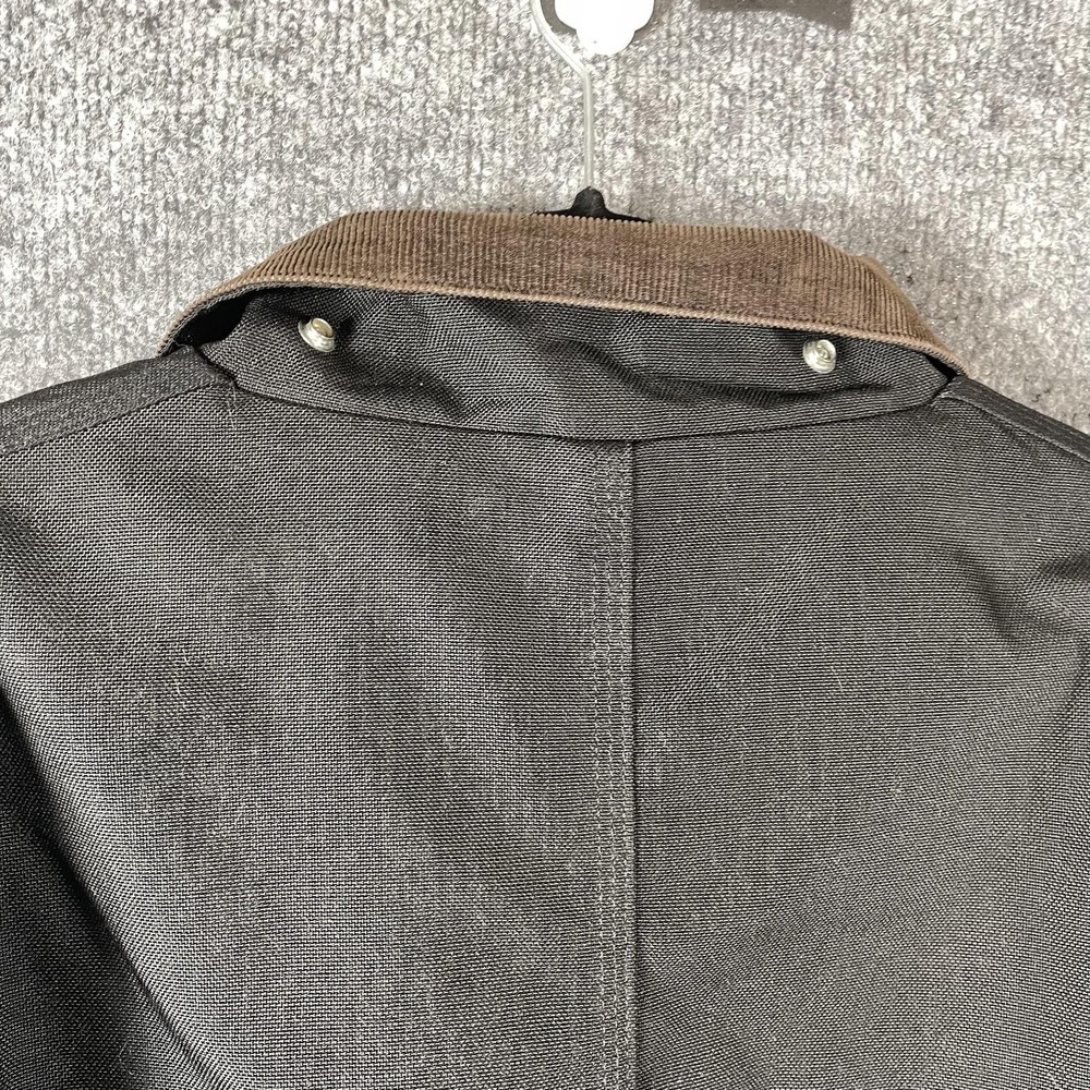 VTG Carhartt Jacket Mens XL Black Canvas Lined Workwear Full Zip Corduroy Collar - Picture 16 of 16